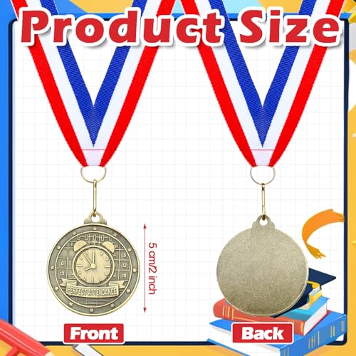 Quelay 30 Pcs 2 Medals for Awards Winner Bulk with Neck Ribbons Metal Trophy Award Prize Gift for Kids Students Adults School Graduation Participation CompetitionsPerfect Attendance - Image 3