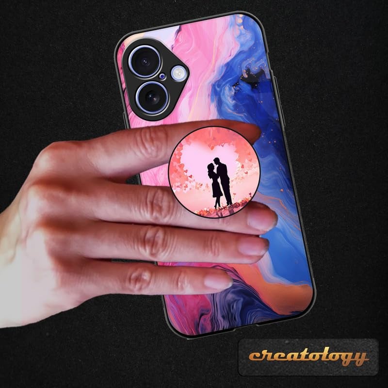 Creatology ® Case Holder Phone Grip – Compatible with Samsung, iPhone, ONEPLUS & More Phone Cases – Anti-Drop, One-Handed Use, Phone Stand (Pack of 1) (Couples) - Image 4