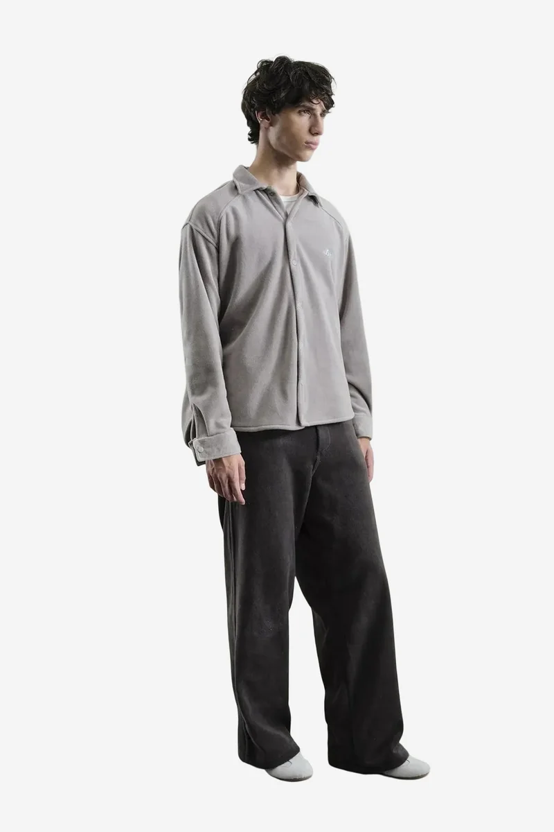 Giesto Slate Grey GIESTO Men's Solid Knit Overshirt for Men | Best Price UAE