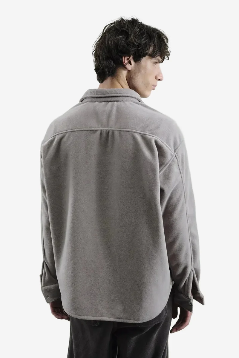 Giesto Slate Grey GIESTO Men's Solid Knit Overshirt for Men | Best Price UAE