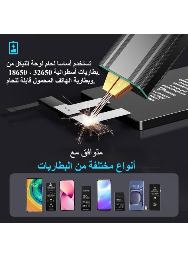 آلة لحام البقعة ، آلة لحام البقعة الصغيرة ، آلة لحام البقعة المحمولة ، معدات لحام البقعة تخزين الطاقة 5000 مللي أمبير لبطارية دي 18650 ، آلة البطارية مع شاشة لد ، أسود - Image 3