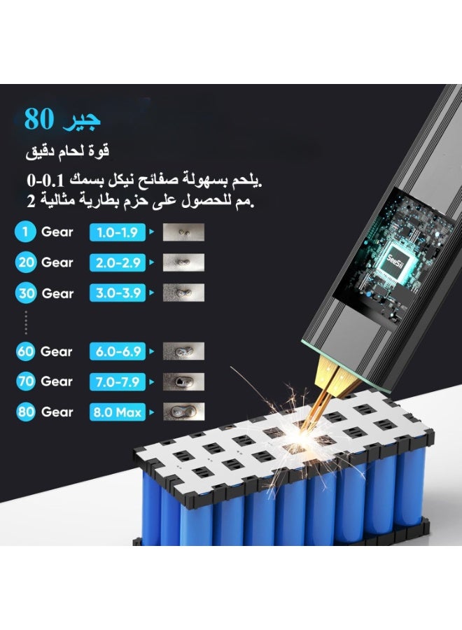 آلة لحام البقعة ، آلة لحام البقعة الصغيرة ، آلة لحام البقعة المحمولة ، معدات لحام البقعة تخزين الطاقة 5000 مللي أمبير لبطارية دي 18650 ، آلة البطارية مع شاشة لد ، أسود - Image 4