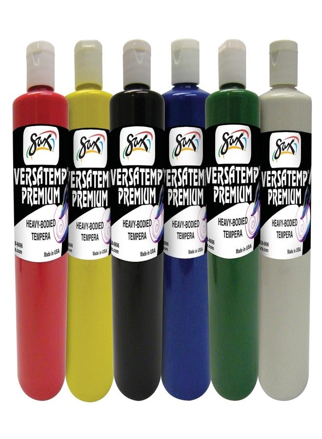 Sax Versatemp Premium Heavy-Bodied Tempera Paints, Assorted Colors, 6 Pints - Image 1