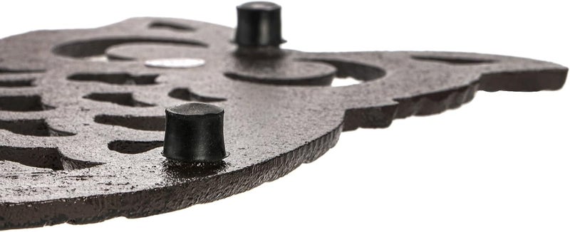 Hedume 2 Pcs Cast Iron Owl Trivets Heavy Duty Cast Iron Trivet with Rubber Pegs Decorative Trivet for Kitchen Counter or Dining Table Insulation Pad AntiScald Pad Heat Resistant PadRust Brown - Image 3