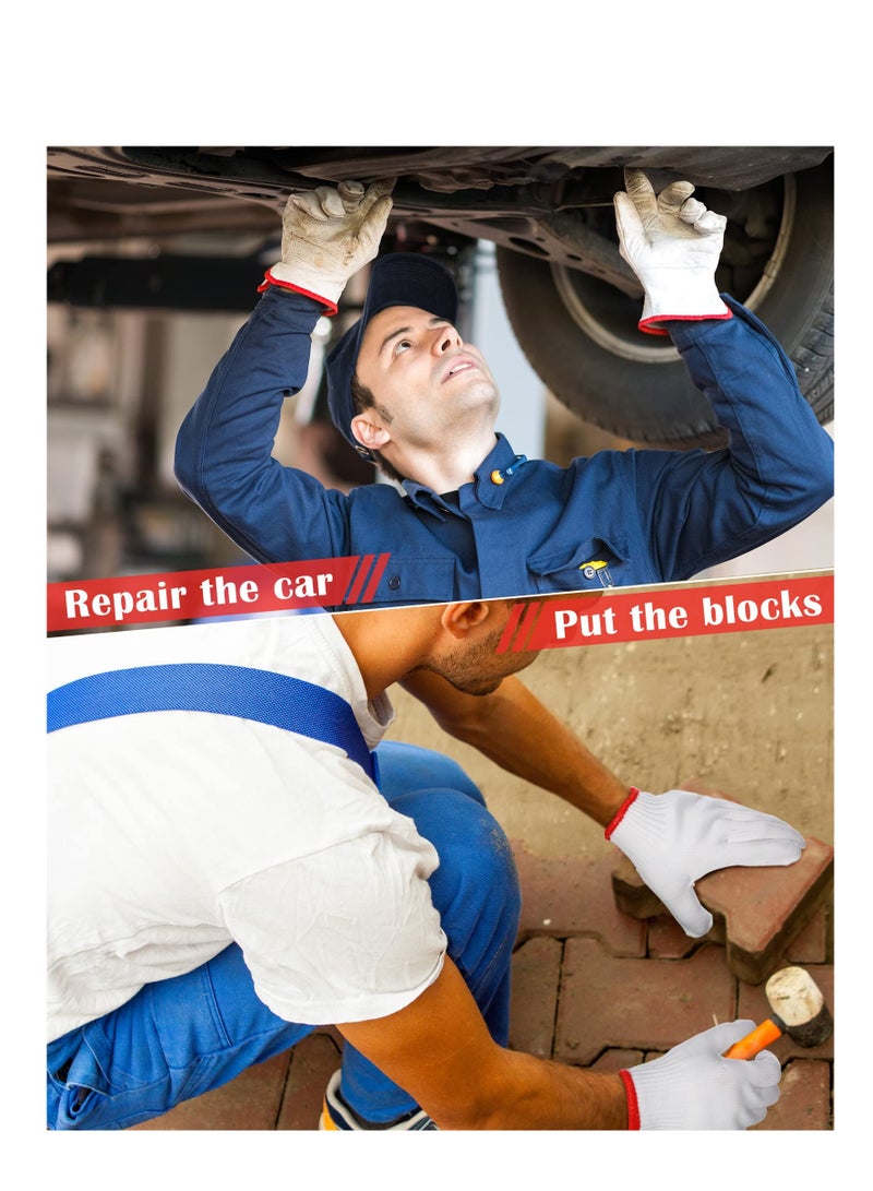 6 Pairs Hand Working Gloves Safety Grip Protection Work Gloves Men Women BBQ Thicker Industry Knitted Cut Repair Gloves Durable String Knit Light Weight for Work Safety Thick Cotton - Image 5