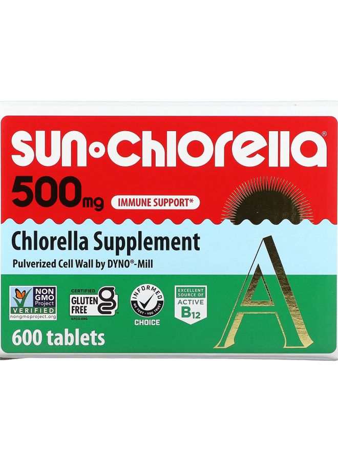 Sun Chlorella Chlorella Supplement 500 mg 600 Tablets - Image 2