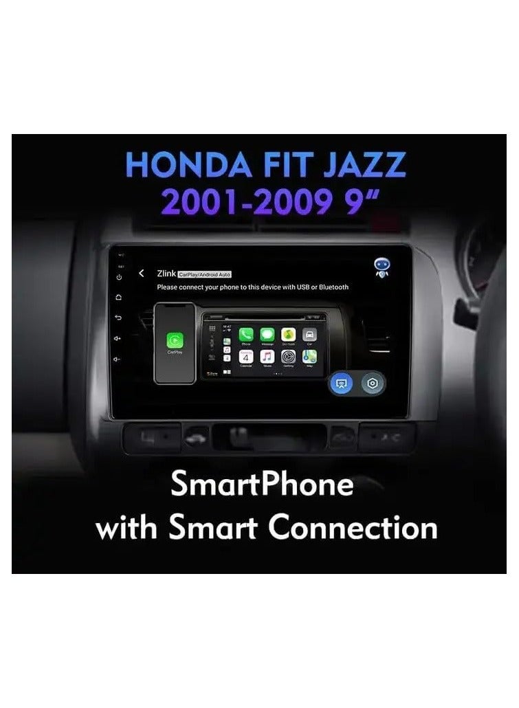 SHEZA STAR Android Car Stereo for Honda Jazz/City 2002 to 2007 4GB RAM 64GB ROM 9 Inch Support Apple Carplay, MirrorLink WiFi BT, 2.5D IPS Touch Screen with AHD Camera Included  - Image 3
