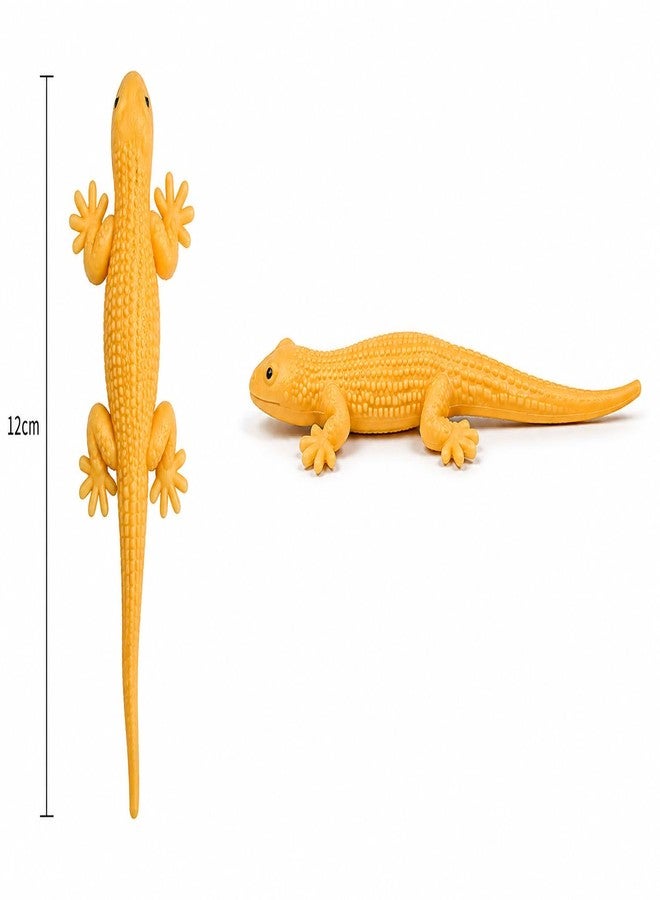 VEDY Realistic Lizard Toy Figures Set, Yellow, Brown and White, Reptile Theme, 6 Pieces, for Kids - Image 5
