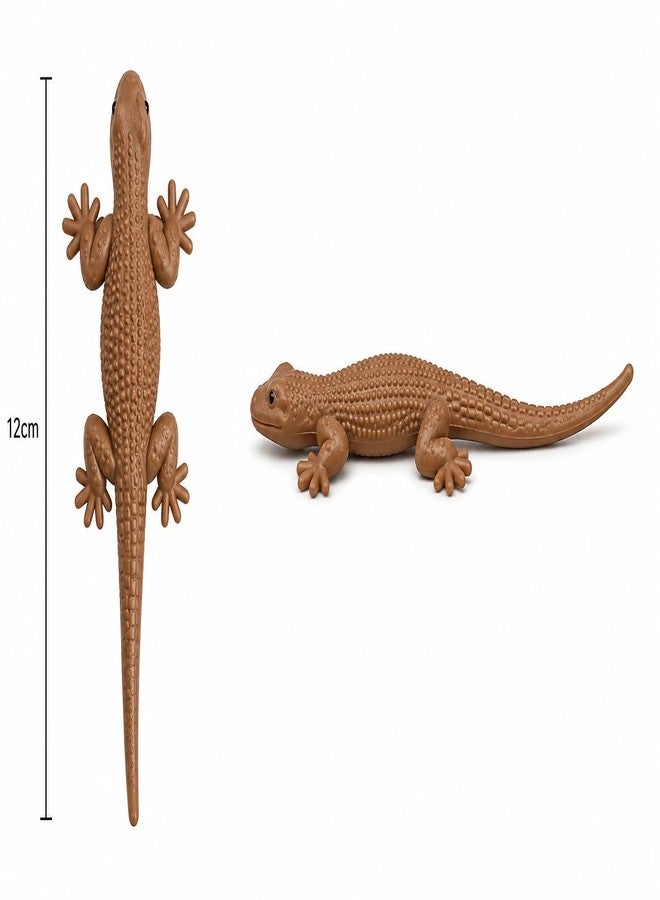 VEDY Realistic Lizard Toy Figures Set, Yellow, Brown and White, Reptile Theme, 6 Pieces, for Kids - Image 3