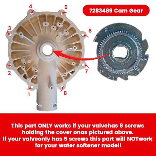 ROSARIN 7384691 7286039 Water Softener Motor and Cam Gears Kit for High Flow 1" Systems, Replaces 7281291, 7234731, 7228900, 7223015, 7228544, 7252381, 7250622, WS26X10021, WS26X21821, OEM with Screws - Image 2