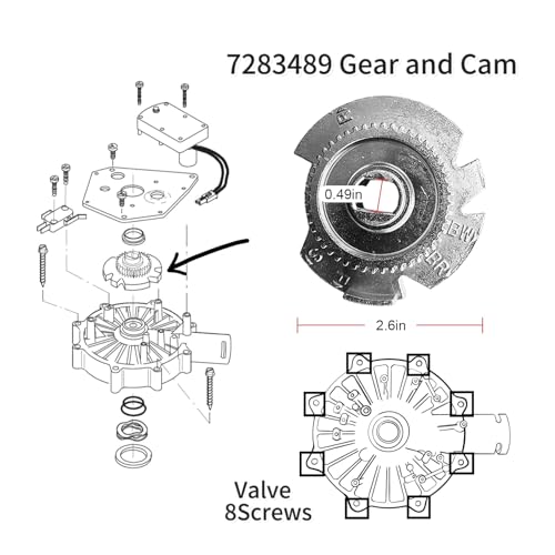 ROSARIN 7384691 7286039 Water Softener Motor and Cam Gears Kit for High Flow 1" Systems, Replaces 7281291, 7234731, 7228900, 7223015, 7228544, 7252381, 7250622, WS26X10021, WS26X21821, OEM with Screws - Image 4