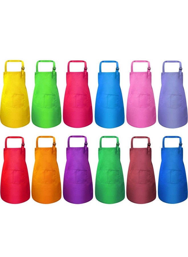 Satinior 12 Kids Apron Adjustable Children Chef Painting Pocket Apron For Boys Girls - Image 1