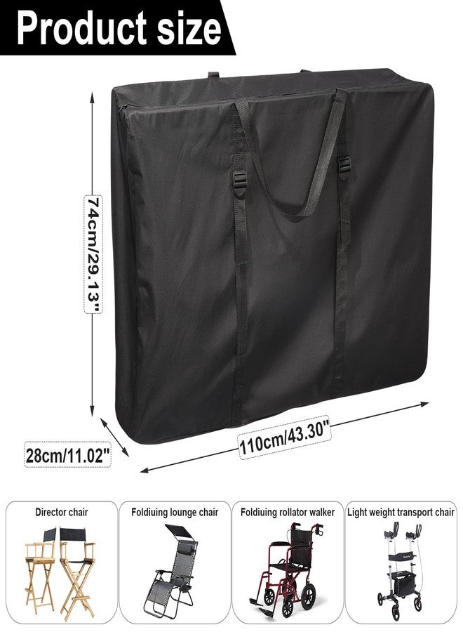 Uranshin Extra Large Outside Folding Chair Storage Bag with Zipper and Handles, 600D Folding Chair Carry Bag for Zero Gravity Chair Cover, Portable Folding Lounge Chair Carrying Bags, 43" L x 11" W x 29" H - Image 2
