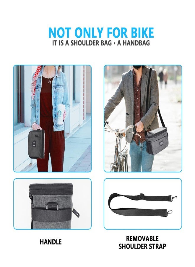 MATTISAM Bike Handlebar Bag with Shoulder Strap, Bike Basket Front with Phone Holder for Phone Under 6.8", Bicycle Basket Front Storage Pouch Road Mountain Bike Cycling Accessories for Kids Men Women - Image 5