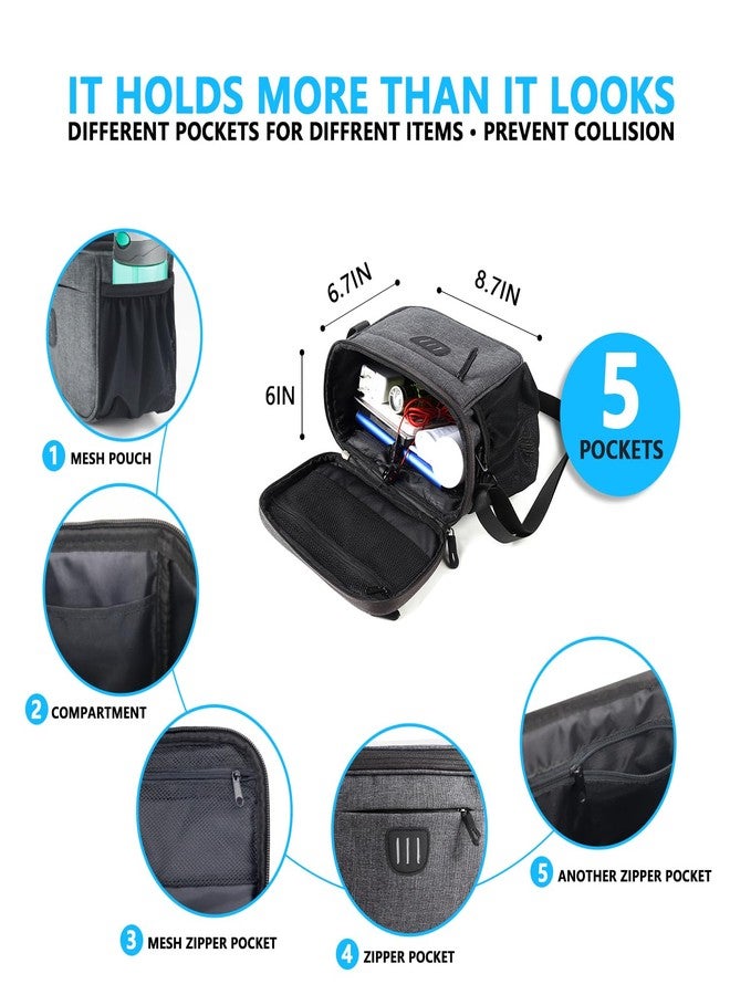 MATTISAM Bike Handlebar Bag with Shoulder Strap, Bike Basket Front with Phone Holder for Phone Under 6.8", Bicycle Basket Front Storage Pouch Road Mountain Bike Cycling Accessories for Kids Men Women - Image 4