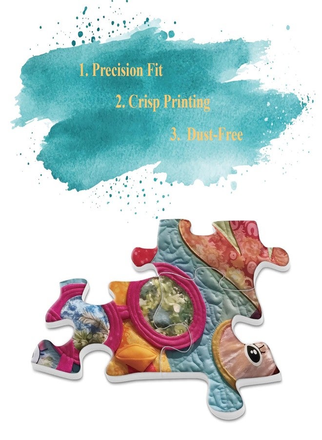 BBOLDIN Funny Chicken Puzzles for Adults 1000 Pieces, Colorful Quilt Rooster Jigsaw Puzzle Animal, Vintage Embroidery Patchwork Art Puzzle - Image 4
