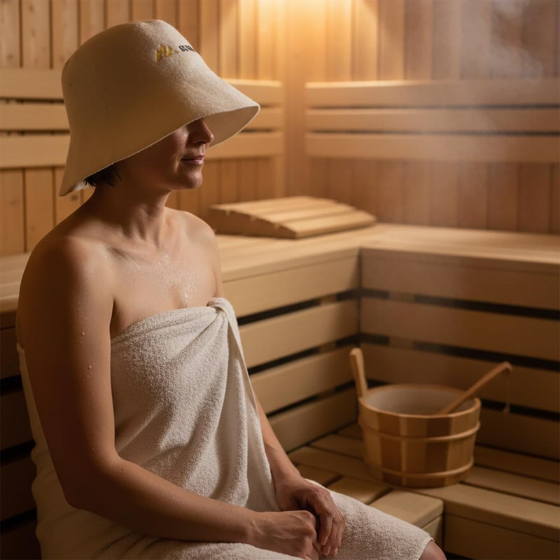 suvast 100% Wool Felt Sauna Hat, Nordic Wellness Heat-Protection Cap with Cotton Gift Bag, Premium Sauna & Spa Gift for Sauna Lovers(US, Alpha, One Size, White) - Image 3