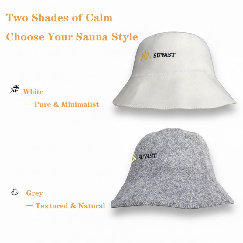 suvast 100% Wool Felt Sauna Hat, Nordic Wellness Heat-Protection Cap with Cotton Gift Bag, Premium Sauna & Spa Gift for Sauna Lovers(US, Alpha, One Size, White) - Image 4