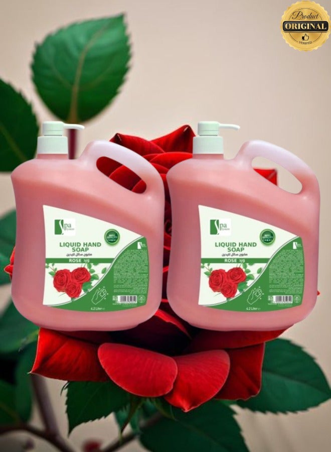 Spa System 2 Pieces Liquid Hand Soap Rose 4.2 Litre - Image 1