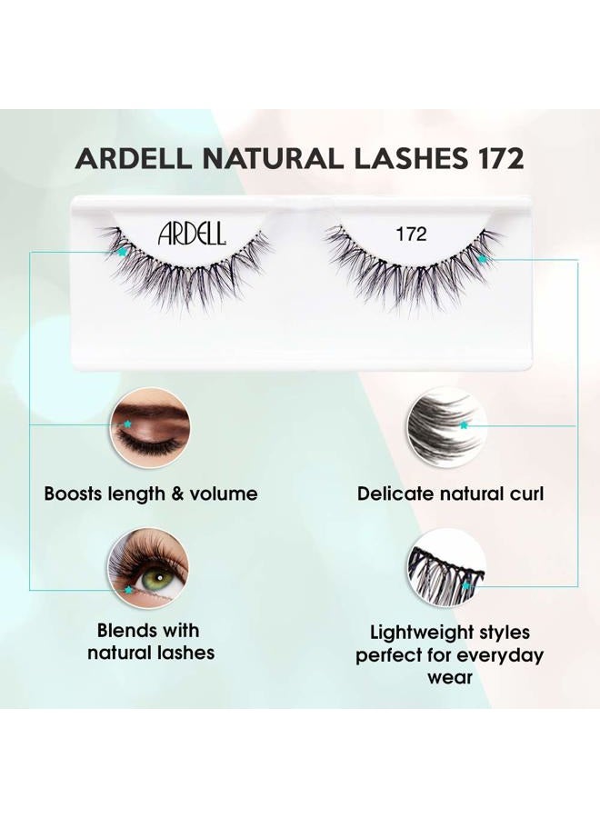 ARDELL Lashes Natural 172 - Reusable, Natural Looking False Eyelashes, Long-Lasting Strip Lash for Everyday Wear, 4 Pack - Image 3