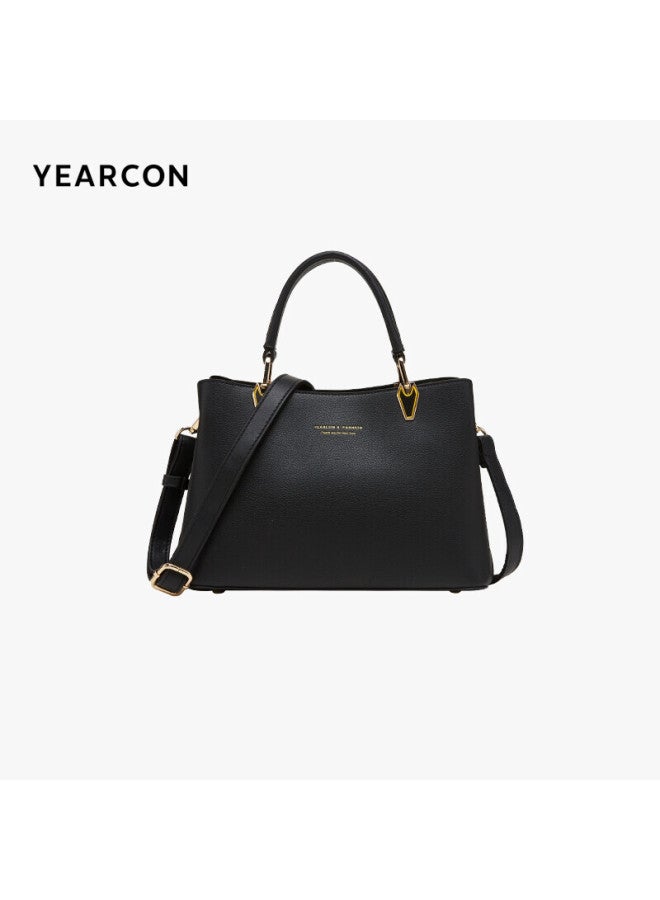 YEARCON Yierkang Birthday Gift, Fashionable Mom Bag, Middle-aged Versatile Large-capacity Tote Bag, Women's Handbag, S2w23002, Black - Image 1