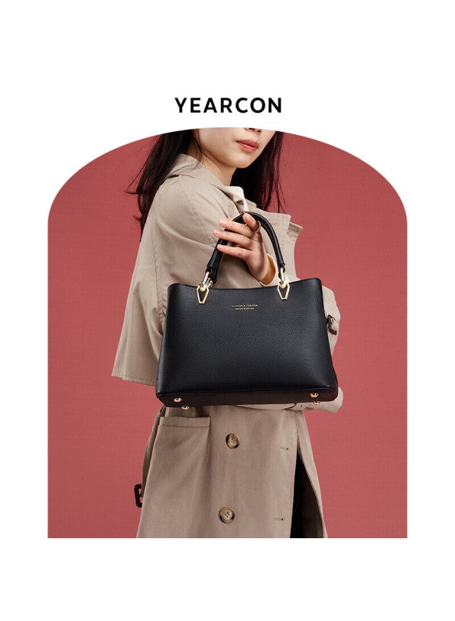YEARCON Yierkang Birthday Gift, Fashionable Mom Bag, Middle-aged Versatile Large-capacity Tote Bag, Women's Handbag, S2w23002, Black - Image 5