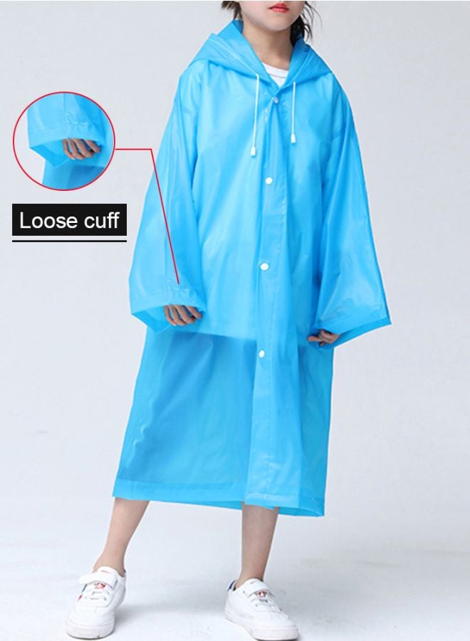 إسكدنيا معطف أمطار للأطفال بتصميم سادة ورباط وبغطاء للرأس أزرق - Image 2