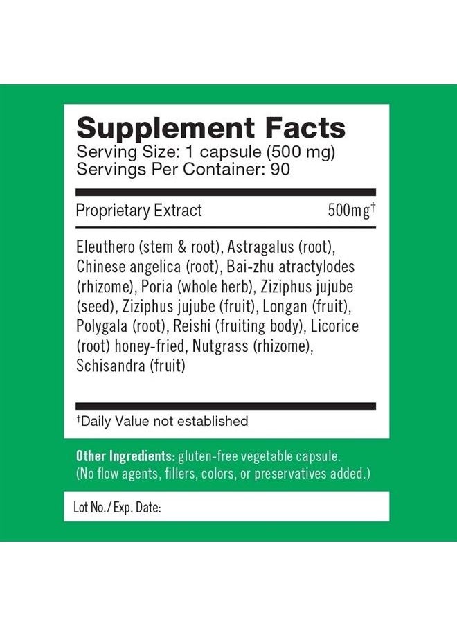 Quiet Mind Herb Capsules - Non-Sedating, Promotes a Feeling of Zen-Like Calm - Eases Anxious Worry and Panicky Mood - Based on The Traditional Chinese Formula GUI Pi Tang - 30 Cap Count