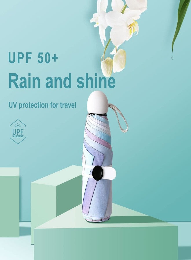 YumSur Mini Travel Sun & Rain Umbrella, Small UV Compact Folding Umbrella with Case 8 Ribs Anti-UV Lightweight Umbrella - Image 3