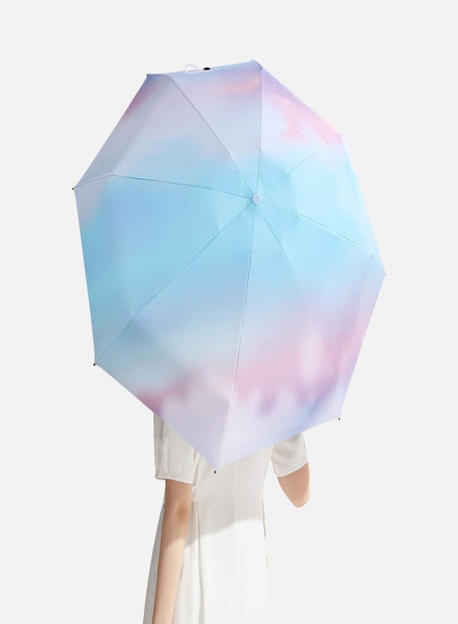 YumSur Mini Travel Sun & Rain Umbrella, Small UV Compact Folding Umbrella with Case 8 Ribs Anti-UV Lightweight Umbrella - Image 5