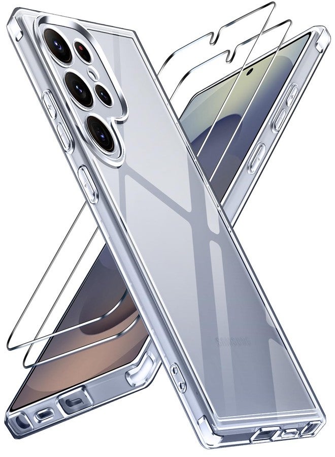 إيفولير غطاء iVoler الشفاف المقاوم للاصفرار لهاتف سامسونج جالاكسي S25 ألترا 5G مع قطعتين من فيلم الزجاج المقوى، [مقاوم للصدمات بمعايير عسكرية] غطاء نحيف شفاف - Image 1