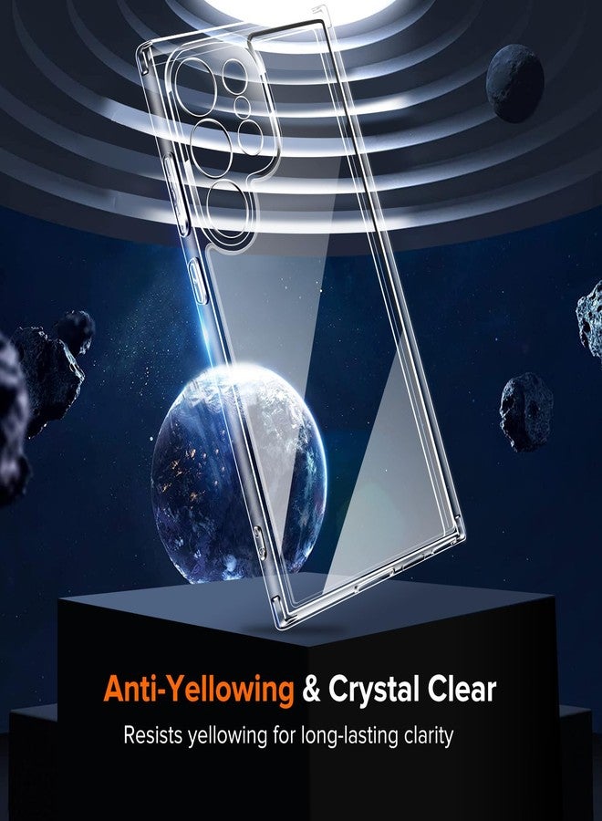 إيفولير غطاء iVoler الشفاف المقاوم للاصفرار لهاتف سامسونج جالاكسي S25 ألترا 5G مع قطعتين من فيلم الزجاج المقوى، [مقاوم للصدمات بمعايير عسكرية] غطاء نحيف شفاف - Image 5
