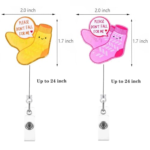 Kdgtewq 2Pcs Don’t Fall for Me Badge Reel with ID Clip Holder Retractable for Nurse Nursing Name Tag Card Cute Funny Cow Accessories with Alligator Medical Assistant MA CNA RN ER Office Student Work Hospital - Image 2