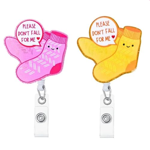 Kdgtewq 2Pcs Don’t Fall for Me Badge Reel with ID Clip Holder Retractable for Nurse Nursing Name Tag Card Cute Funny Cow Accessories with Alligator Medical Assistant MA CNA RN ER Office Student Work Hospital - Image 1