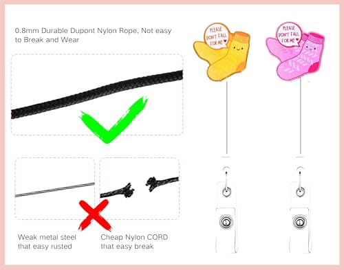 Kdgtewq 2Pcs Don’t Fall for Me Badge Reel with ID Clip Holder Retractable for Nurse Nursing Name Tag Card Cute Funny Cow Accessories with Alligator Medical Assistant MA CNA RN ER Office Student Work Hospital - Image 4