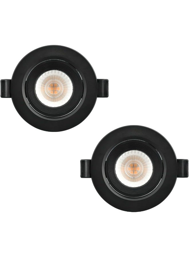 Melfi Adjustable Round Led Downlight 7W 240Vac -Black Ceiling Spotlight Ip40 Rated | For Indoor Home And Office Use (Daylight, Pack Of 2) - Image 1