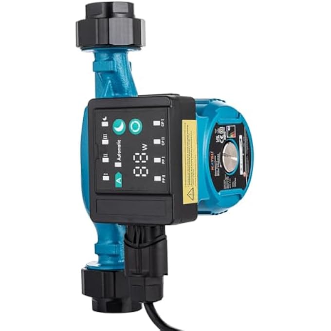 90W CENTRAL HEATING HOT WATER CIRCULATING PUMP, 3 ADJUSTABLE POWER MODES, AUTOMATIC HEAT CIRCULATION SYSTEM, FOR BOILER RADIATOR SOLAR HEATER CIRCULATOR - Image 1