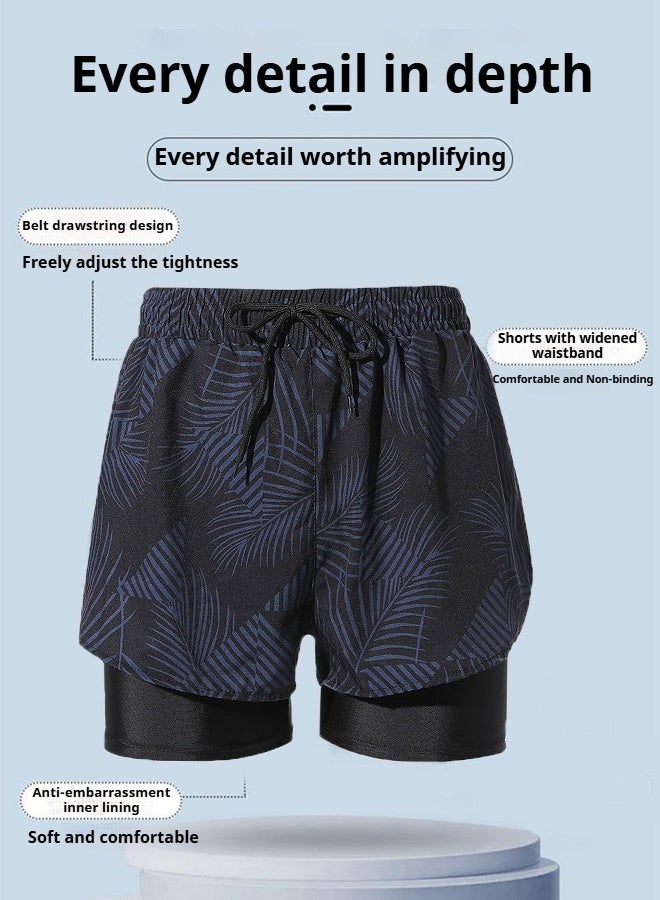 YUKE Men's Running Shorts, Men's Quick-Drying Workout Running Shorts, 2-in-1 Invisible Shorts, Multifunctional Gym Yoga Outdoor Sports ShortsXL - Image 3