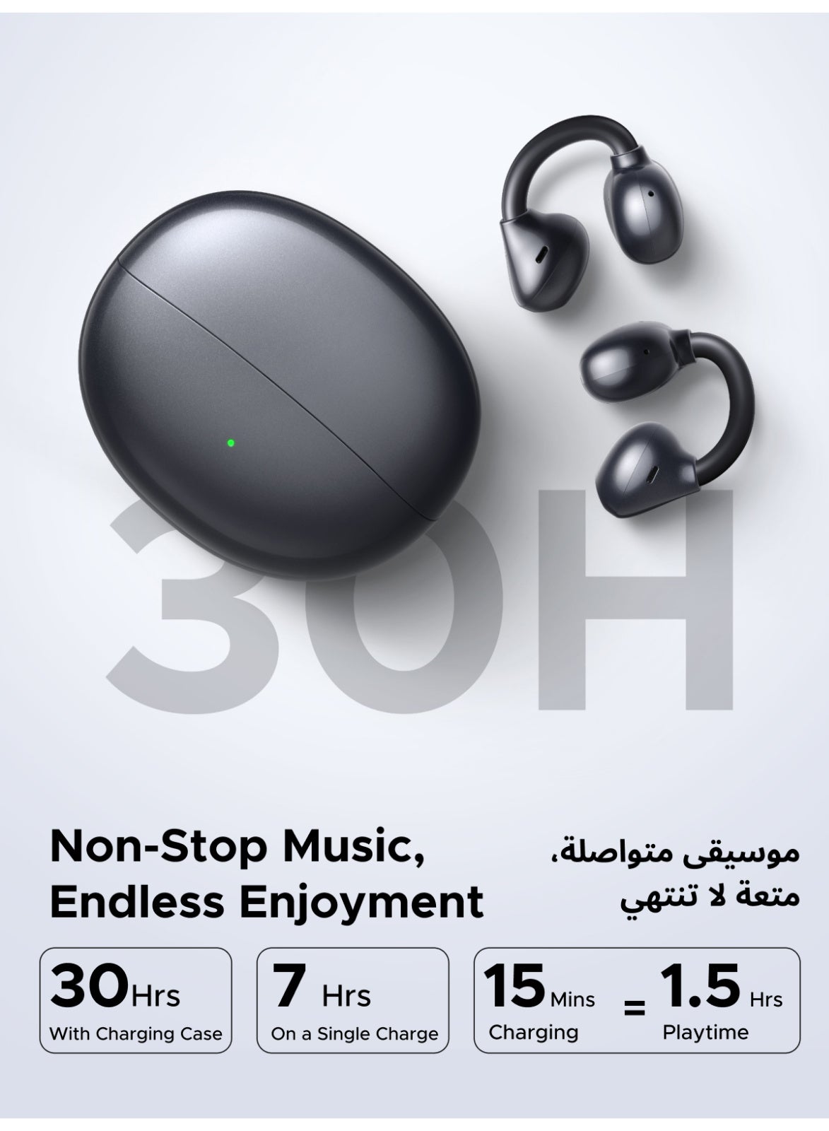 Ugreen Clipbuds Bluetooth 6.0 Open-Ear Wireless Headphones - Black