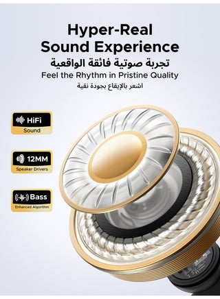ClipBuds, Open-ear Wireless Headphones with 4 Mic Clear Call 12mm Diaphragm Earbuds Clip on Earphones Bluetooth 6.0, App&Touch Control, Lightweight, IPX5 for Fitness, 30H Playtime, iOS&Android black - view 5