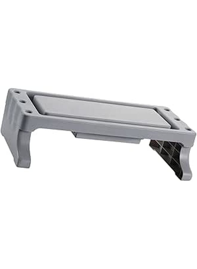 Gray Monitor Stand with Organizer Drawer Laptop Rack and Storage Shelf for Desktop Office Use - Image 1