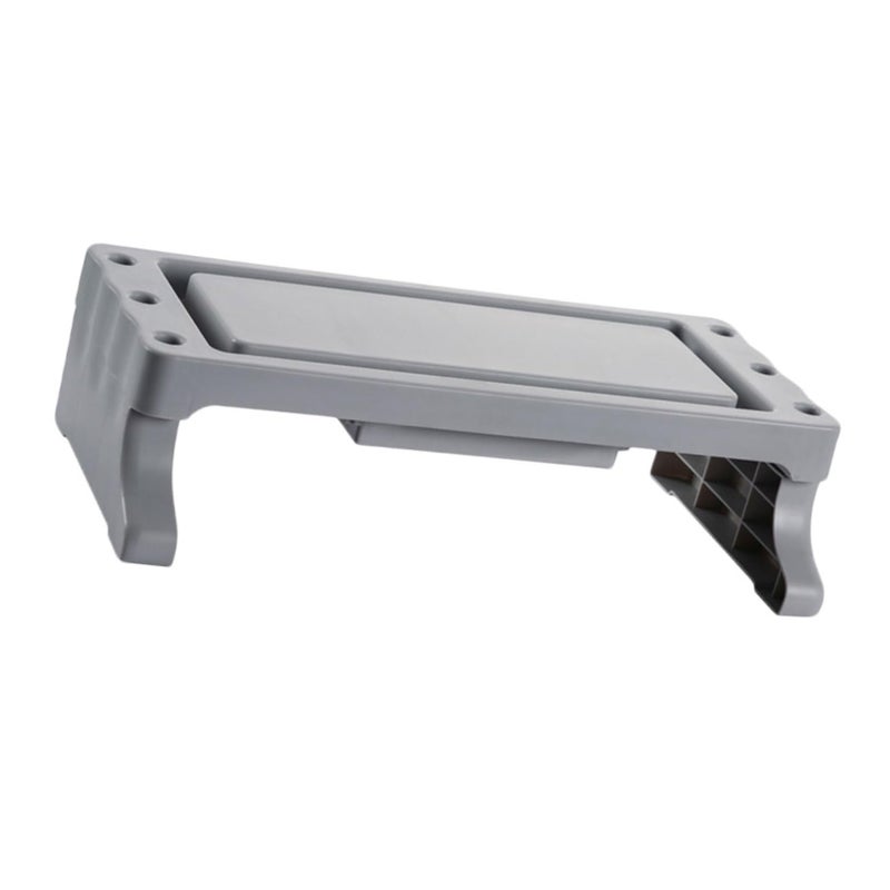 Gray Monitor Stand with Organizer Drawer Laptop Rack and Storage Shelf for Desktop Office Use - Image 2