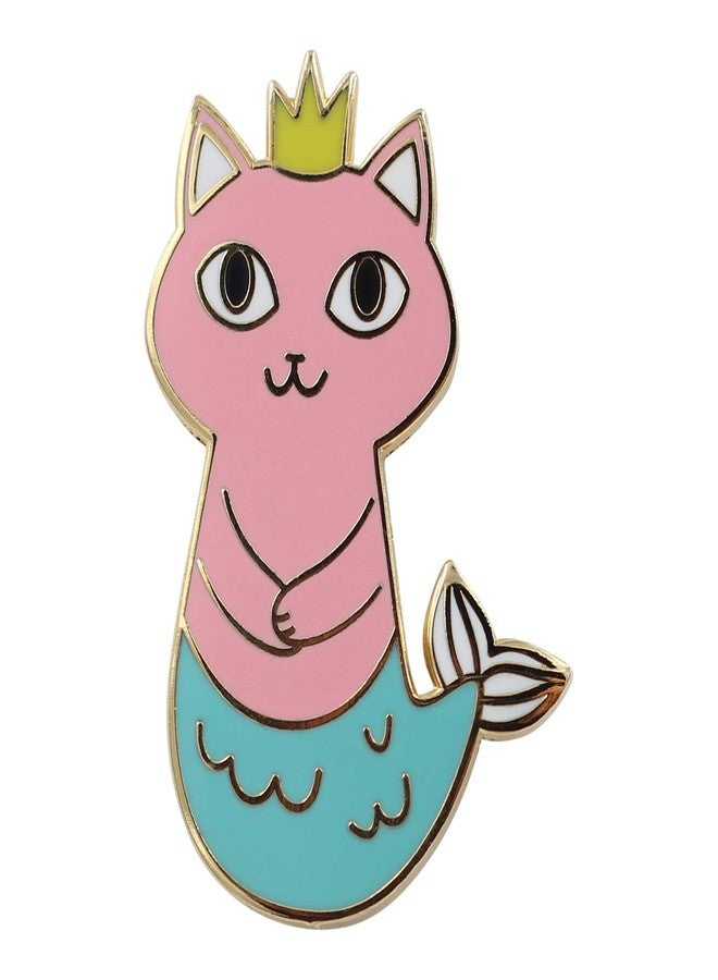 REAL SIC Mermaid Cat Enamel Pin - Cute, Kawaii Feline Mermaid Lapel Pin for Jackets, Backpacks, Hats, Bags and Tops (Pink) - Image 1