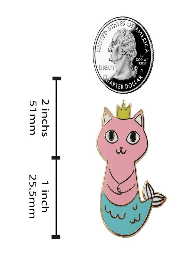 REAL SIC Mermaid Cat Enamel Pin - Cute, Kawaii Feline Mermaid Lapel Pin for Jackets, Backpacks, Hats, Bags and Tops (Pink) - Image 5