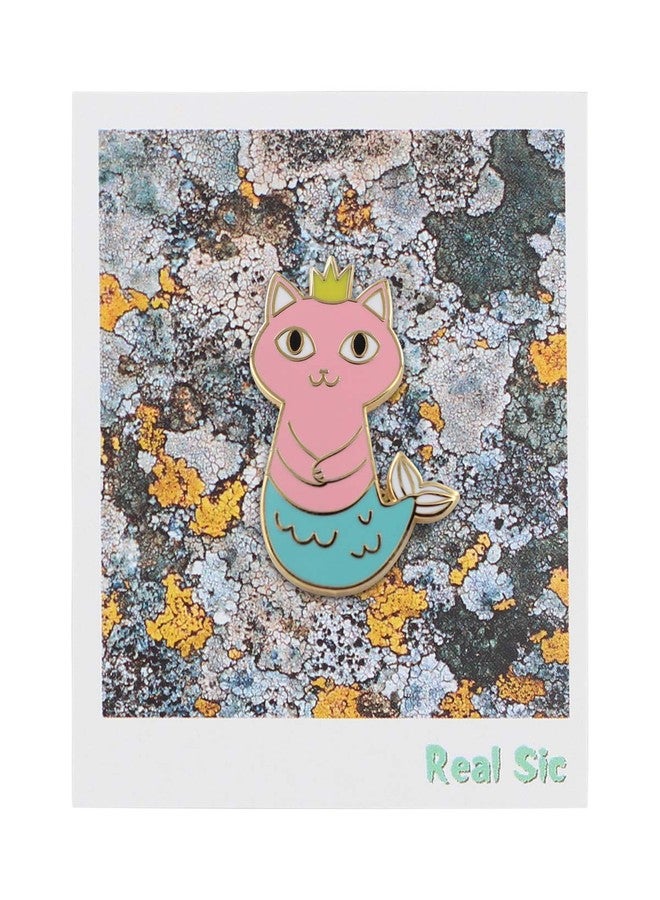 REAL SIC Mermaid Cat Enamel Pin - Cute, Kawaii Feline Mermaid Lapel Pin for Jackets, Backpacks, Hats, Bags and Tops (Pink) - Image 4