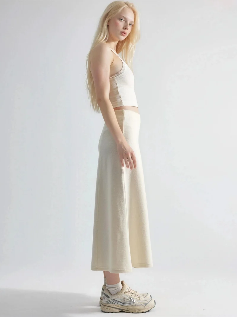 Busem BUSEM Soft Textured A-Line Midi Skirt