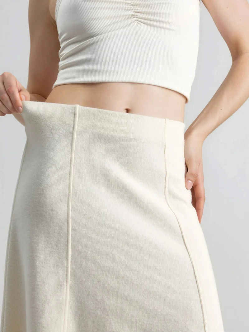 Busem BUSEM Soft Textured A-Line Midi Skirt