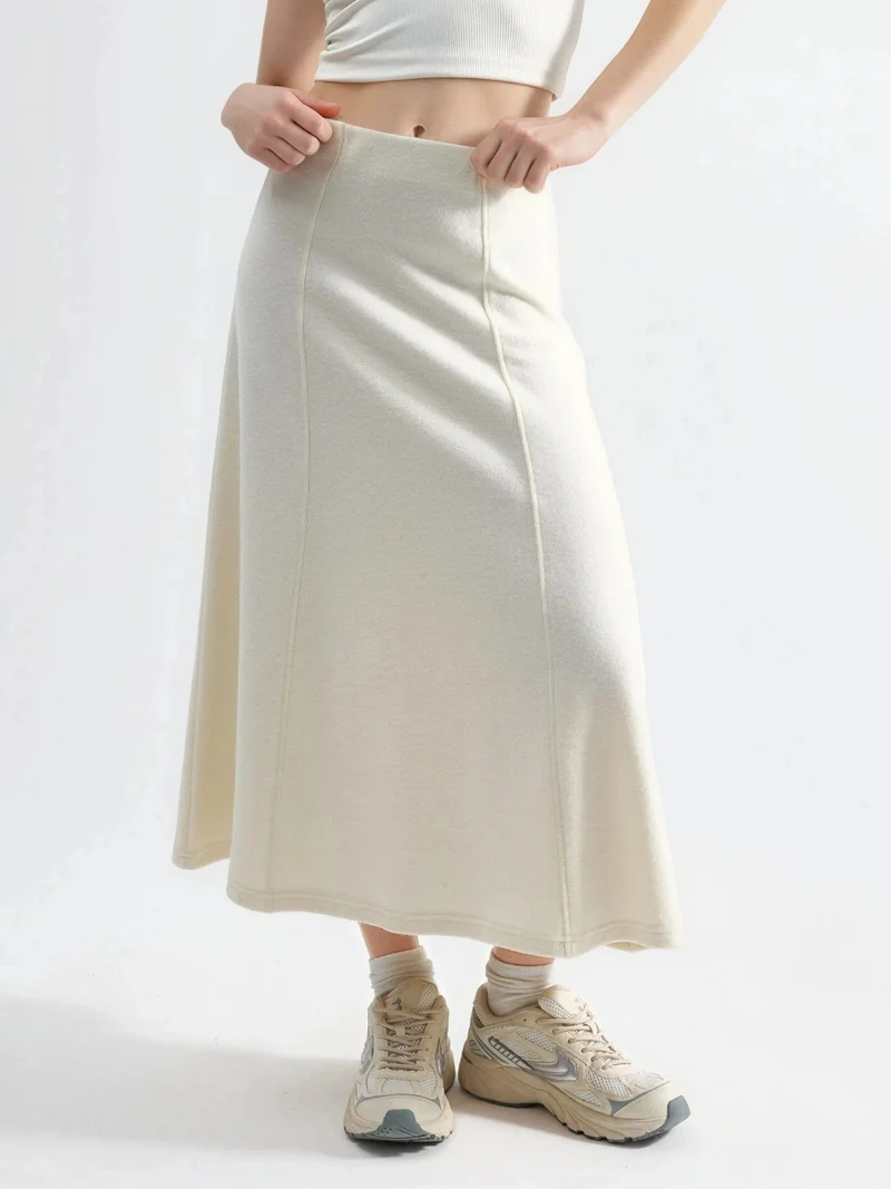 بوسيم BUSEM Soft Textured A-Line Midi Skirt
