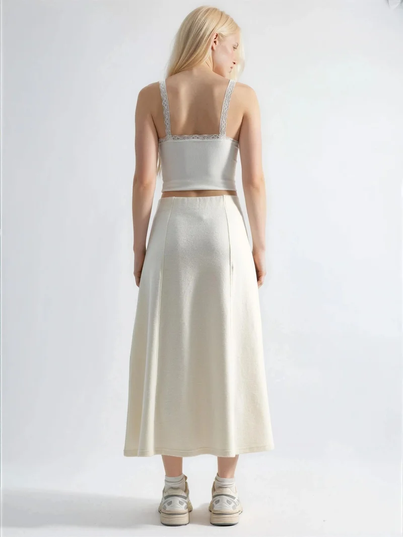 Busem BUSEM Soft Textured A-Line Midi Skirt