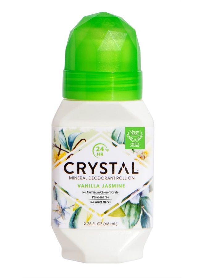 CRYSTAL Deodorant Crystal Mineral Deodorant Roll-On, Vanilla Jasmine, 2.25 fl oz - Image 1